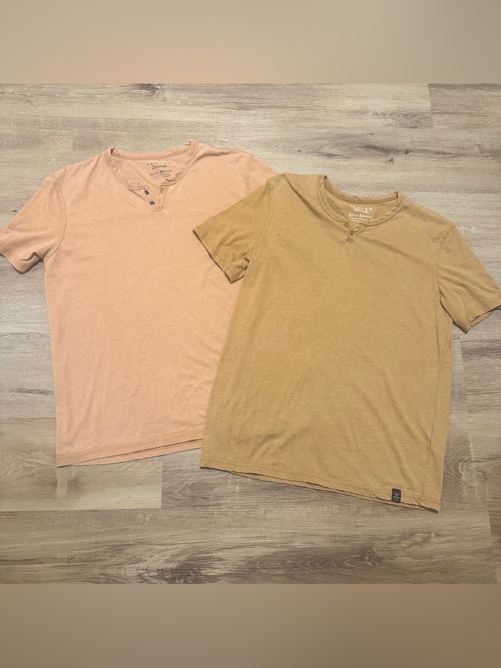 Lot of 2 Men’s Lucky Brand Venice Burnout Henley Tees